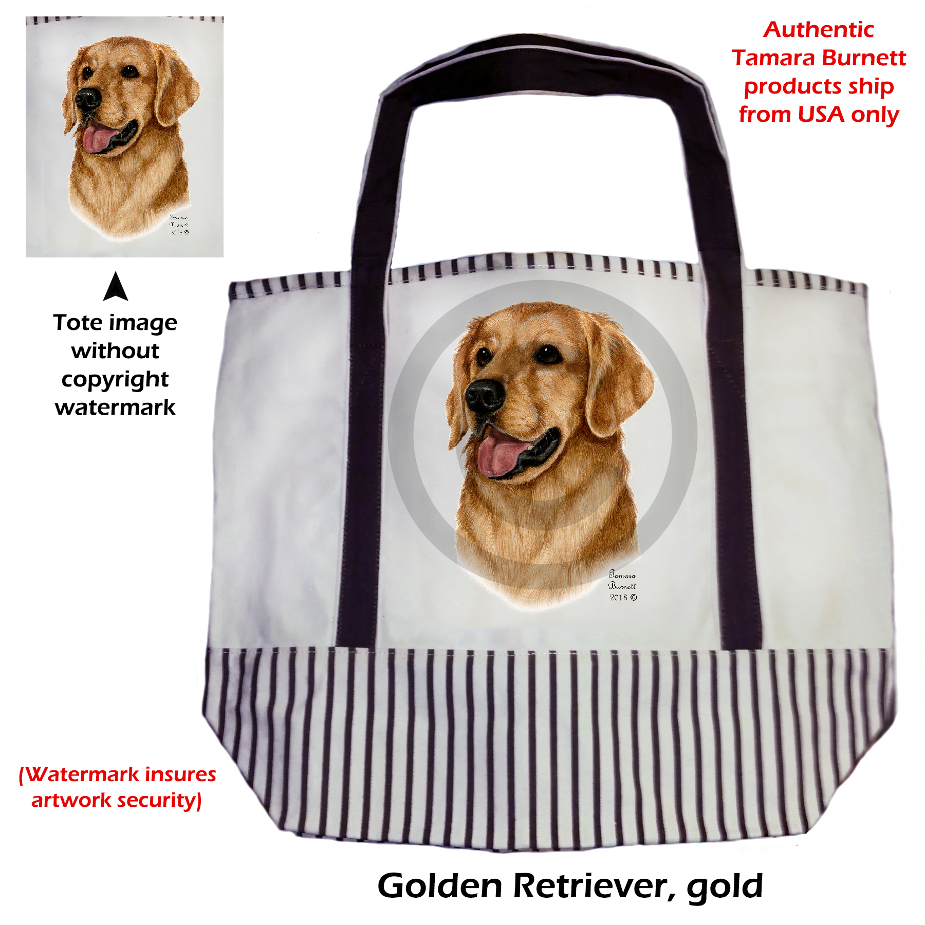 Golden Retriever Yellow  Tote Bag Image