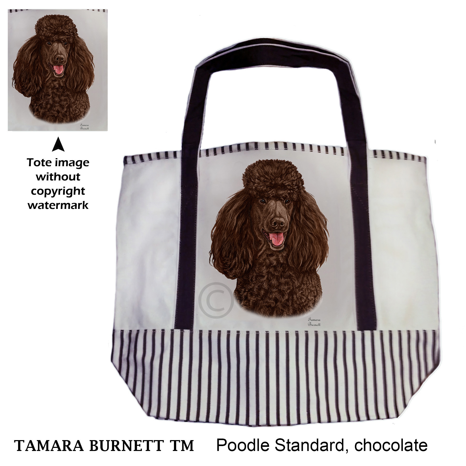 Poodle Standard Chocolate Tote Bag image