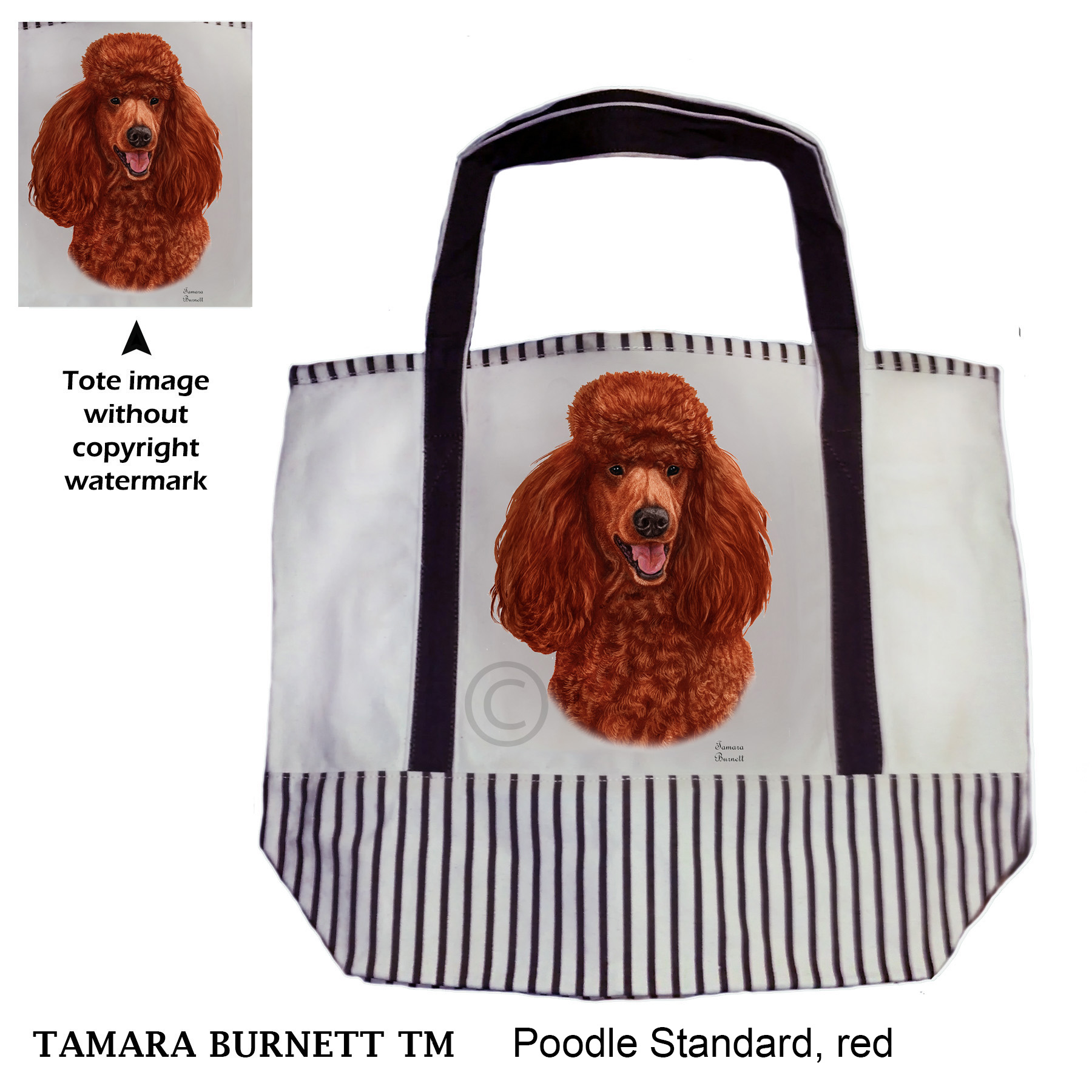 Poodle Standard Red Tote Bag image