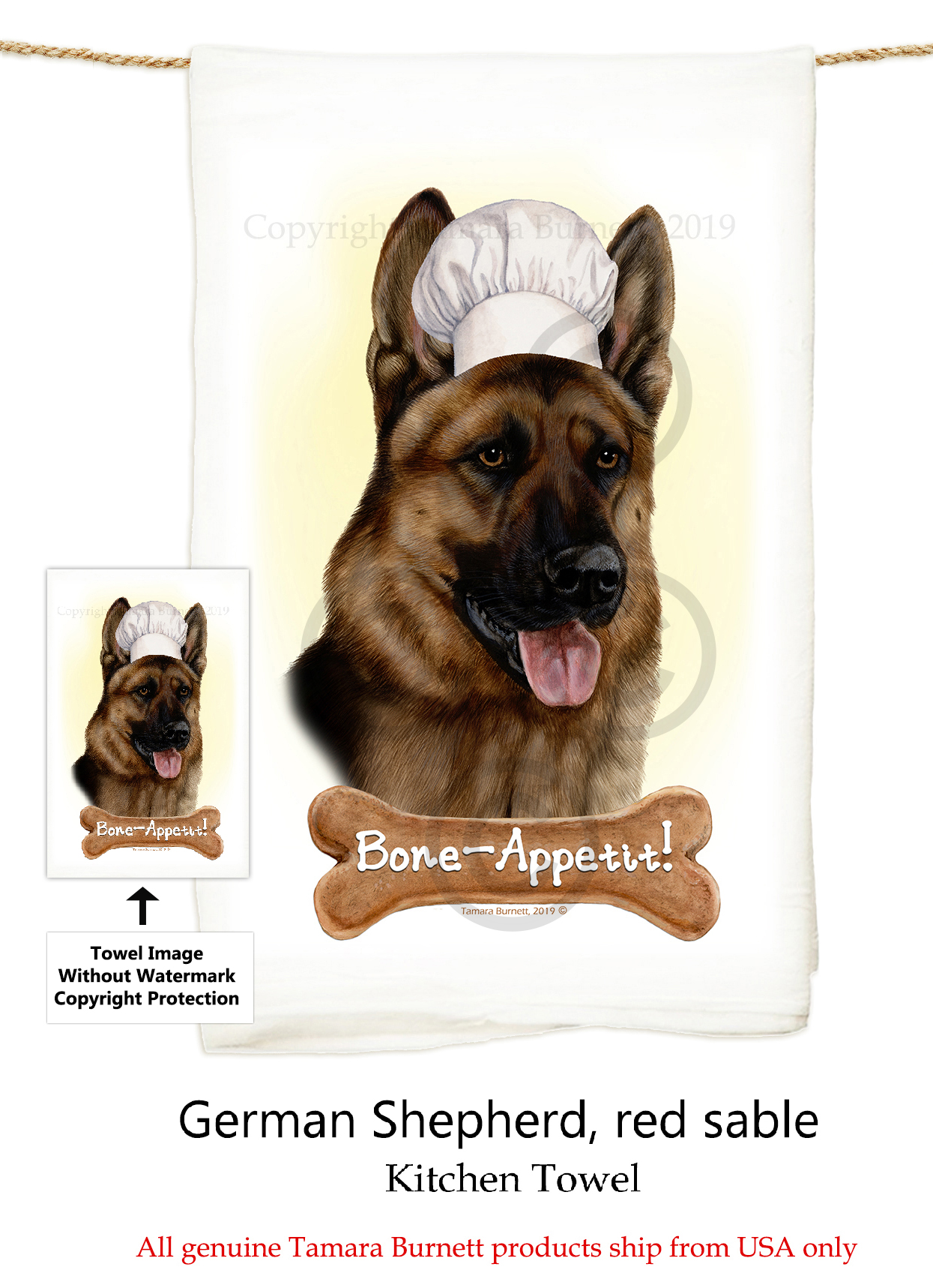 German Shepherd Sable - Flour Sack Towel Image