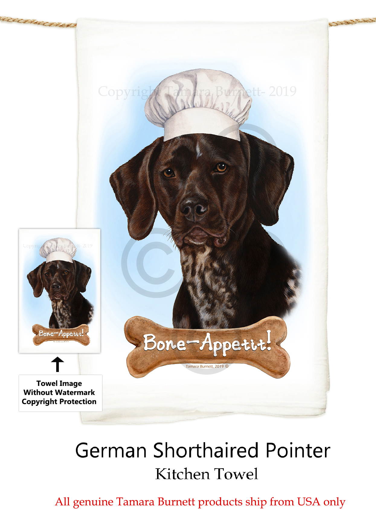 German Short Hair Pointer - Flour Sack Towel Image