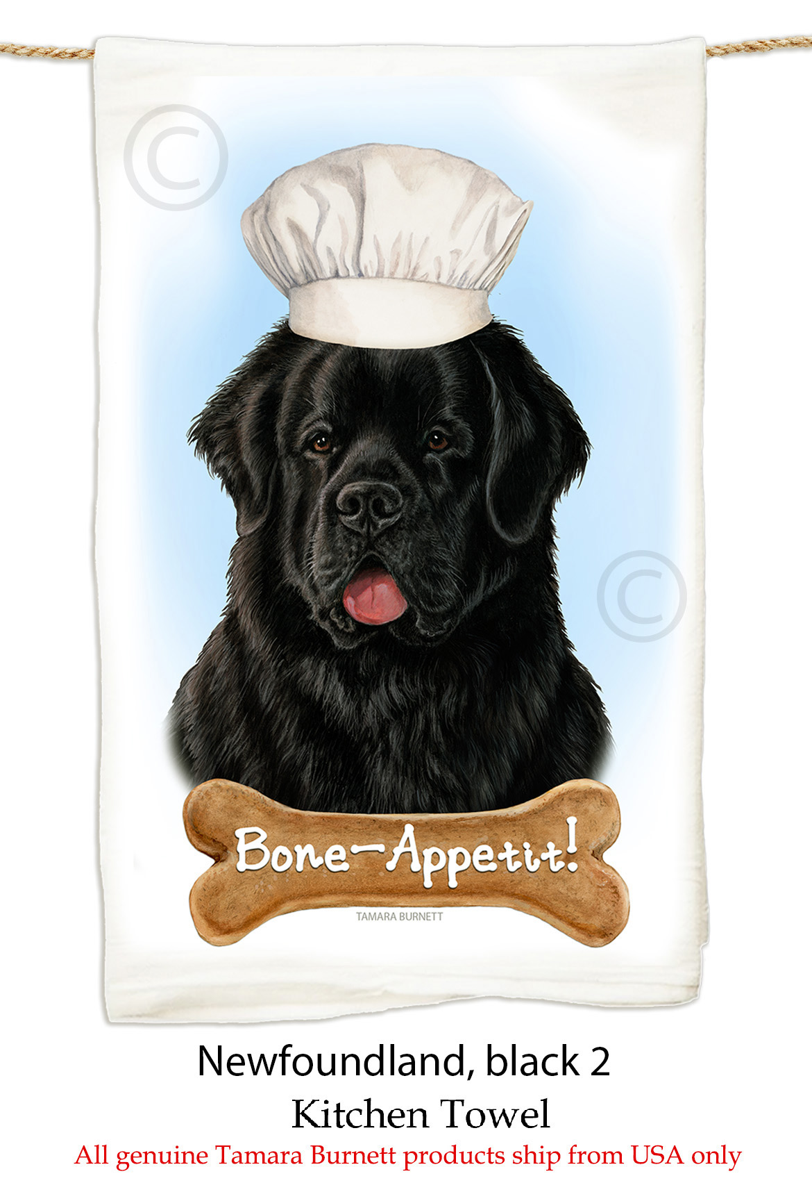 Newfoundland Black - Flour Sack Towel image Newfoundland Black - Flour Sack Towel image