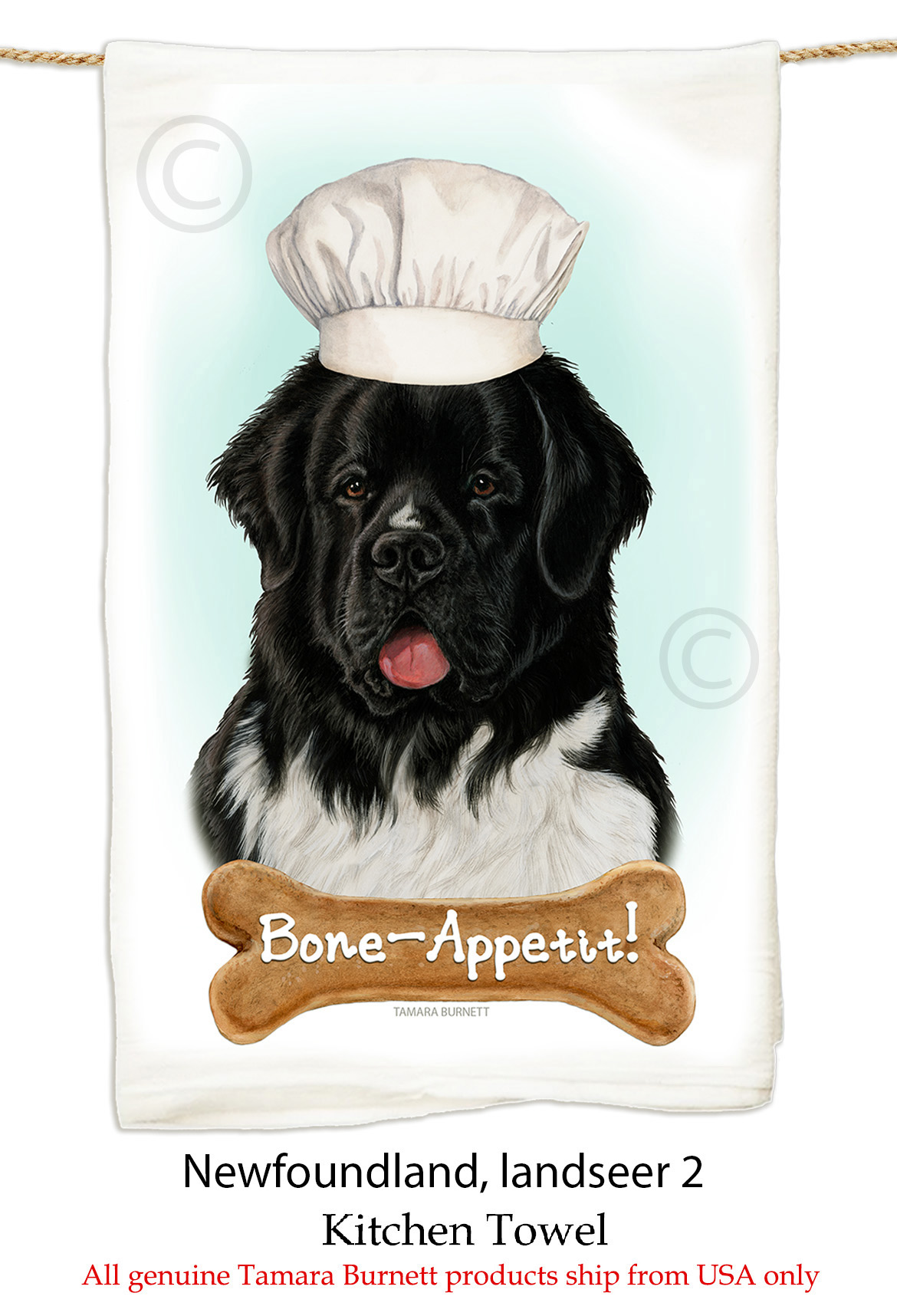Newfoundland Landseer - Flour Sack Towel image Newfoundland Landseer - Flour Sack Towel image