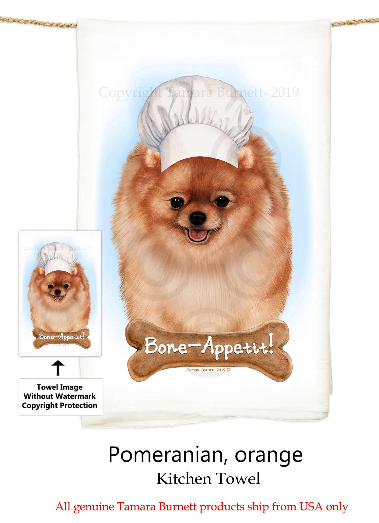 Pomeranian Orange - Flour Sack Towel Image