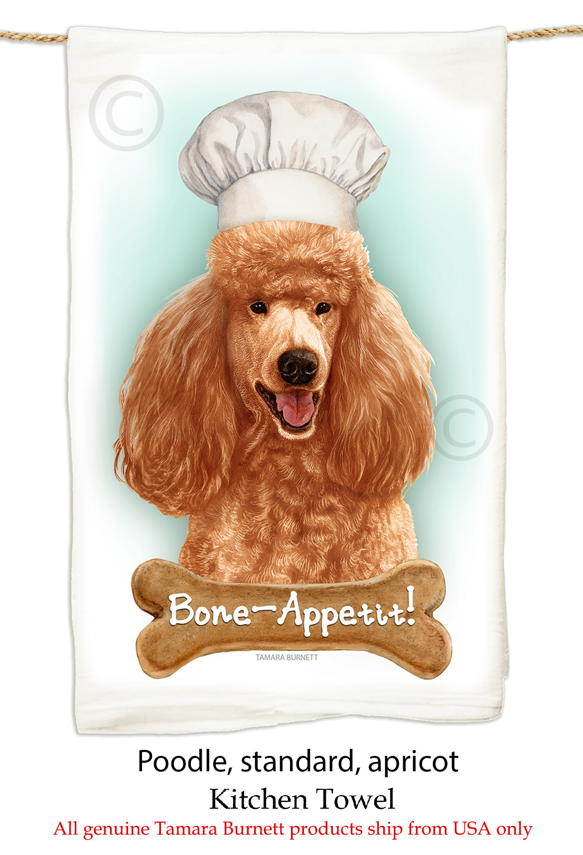 Poodle Standard Apricot - Flour Sack Towel image Poodle Standard Apricot - Flour Sack Towel image