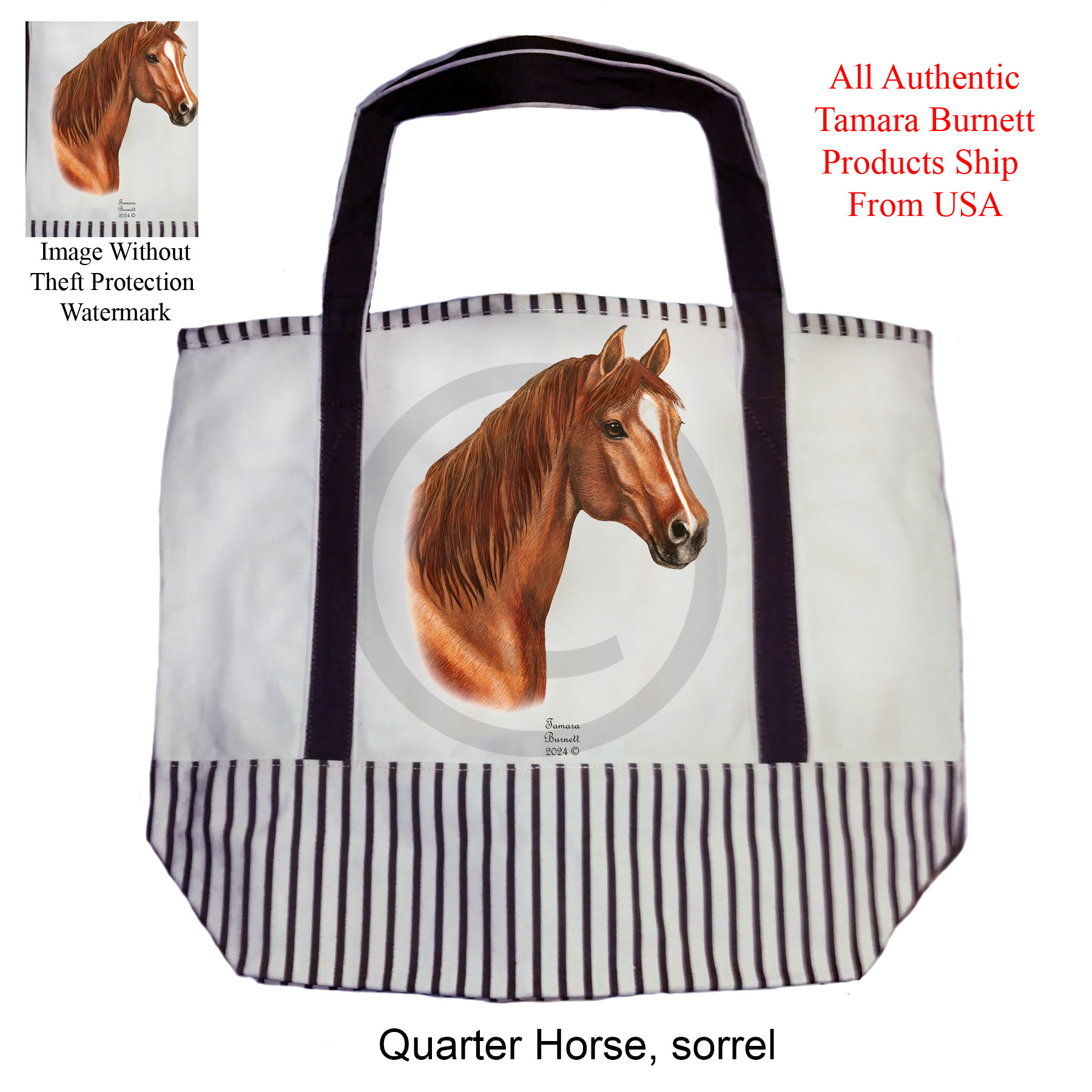 An image of product 31661 - Quarter Horse Sorrel Tote Bag