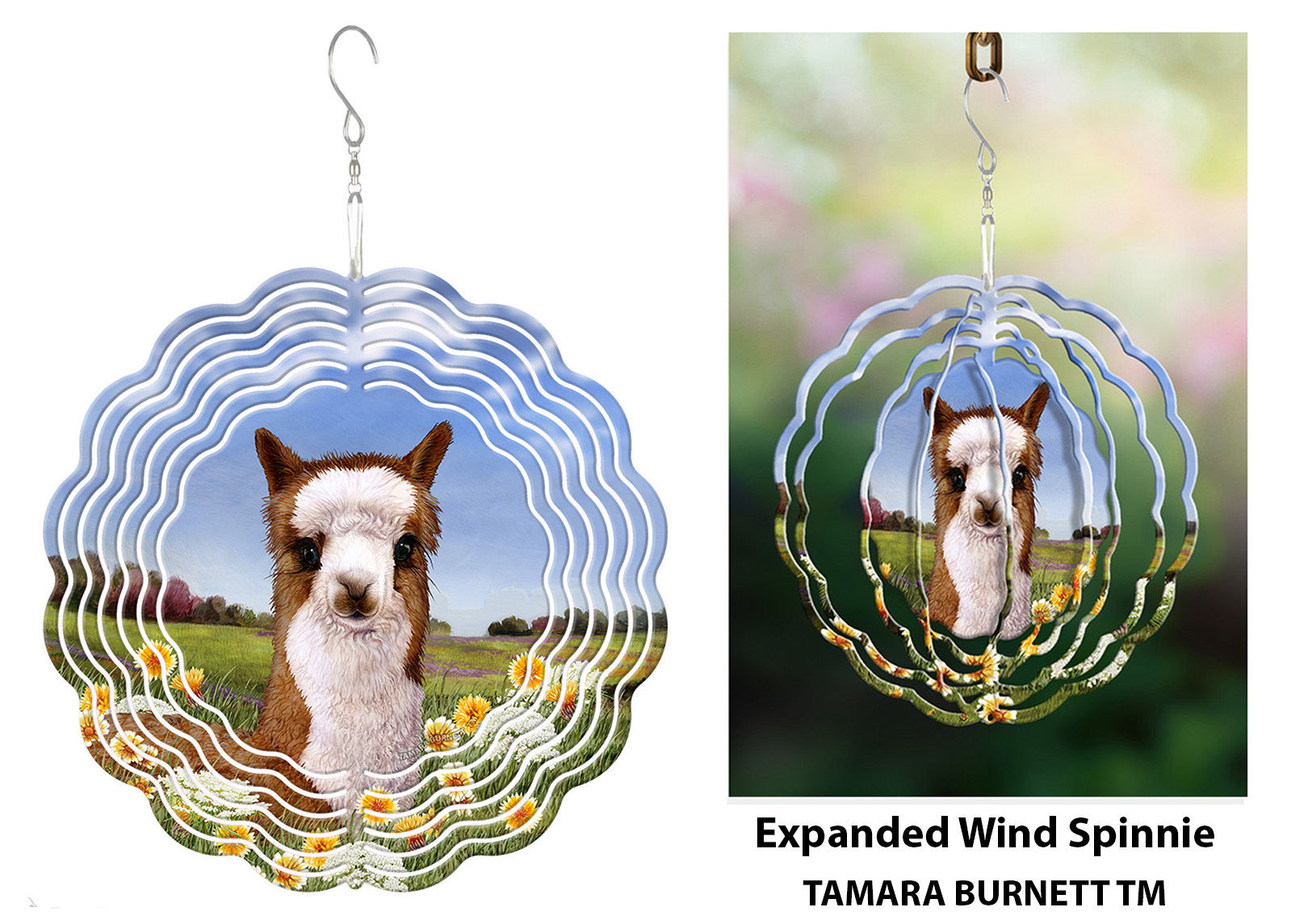 Brown and White Alpaca - Wind Spinner image