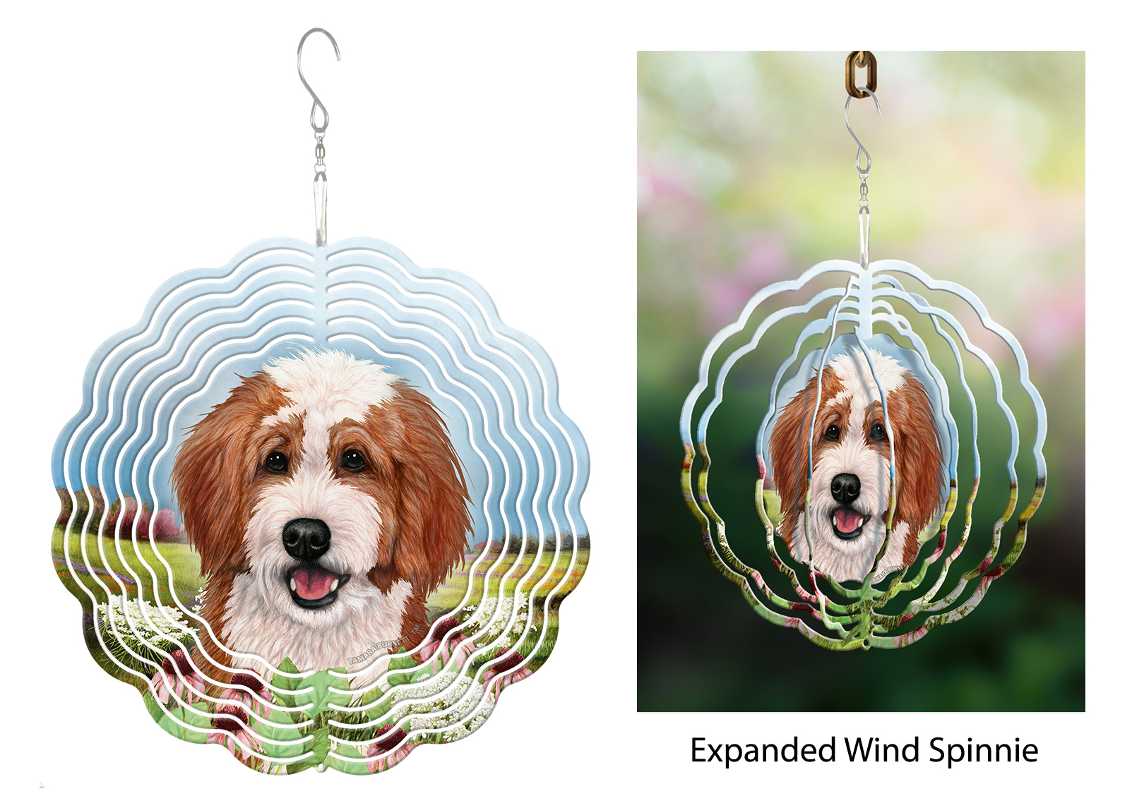 Bernedoodle (Red And White) - Wind Spinner