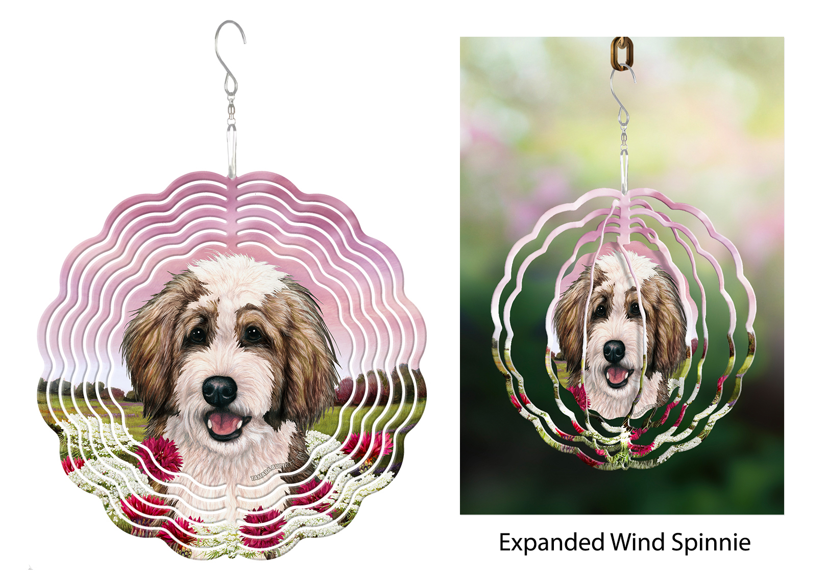 Bernedoodle (Sable And White) - Wind Spinner