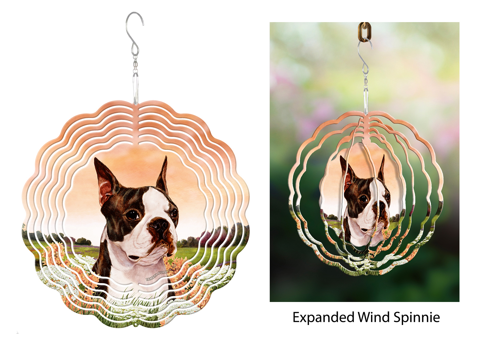 Boston Terrier (Brindle And White) - Wind Spinner