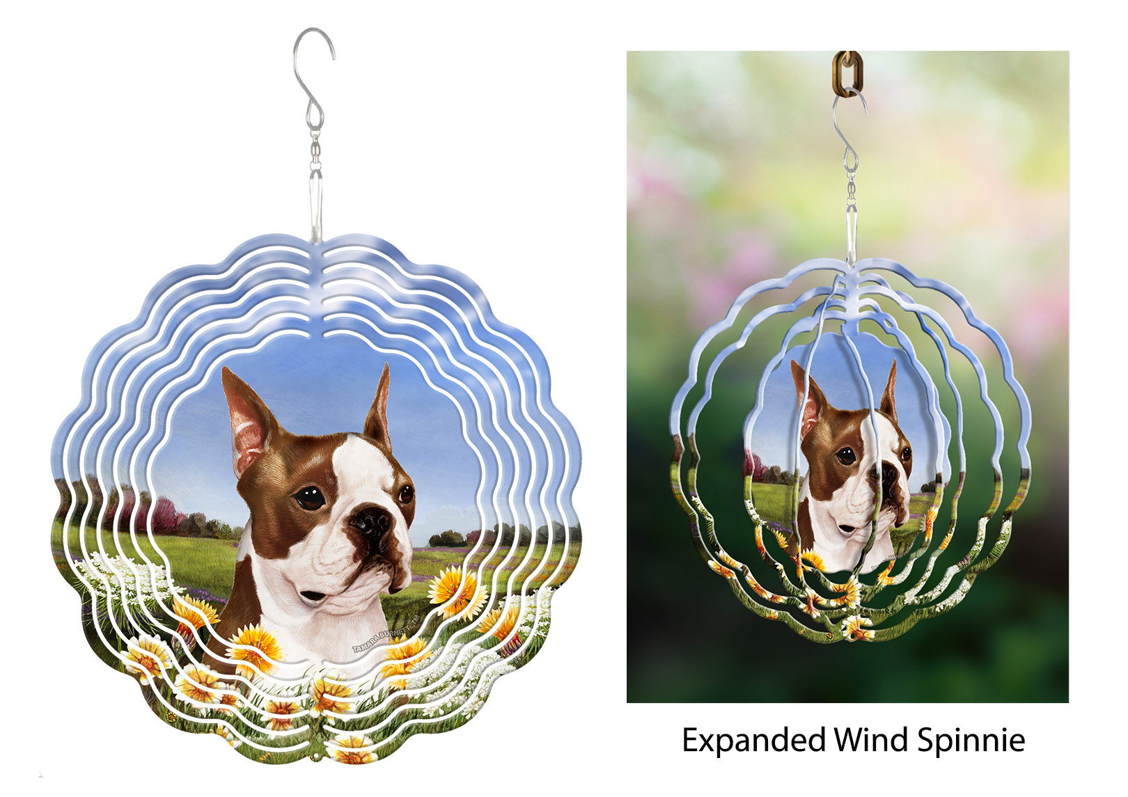Boston Terrier (Brown And White) - Wind Spinner