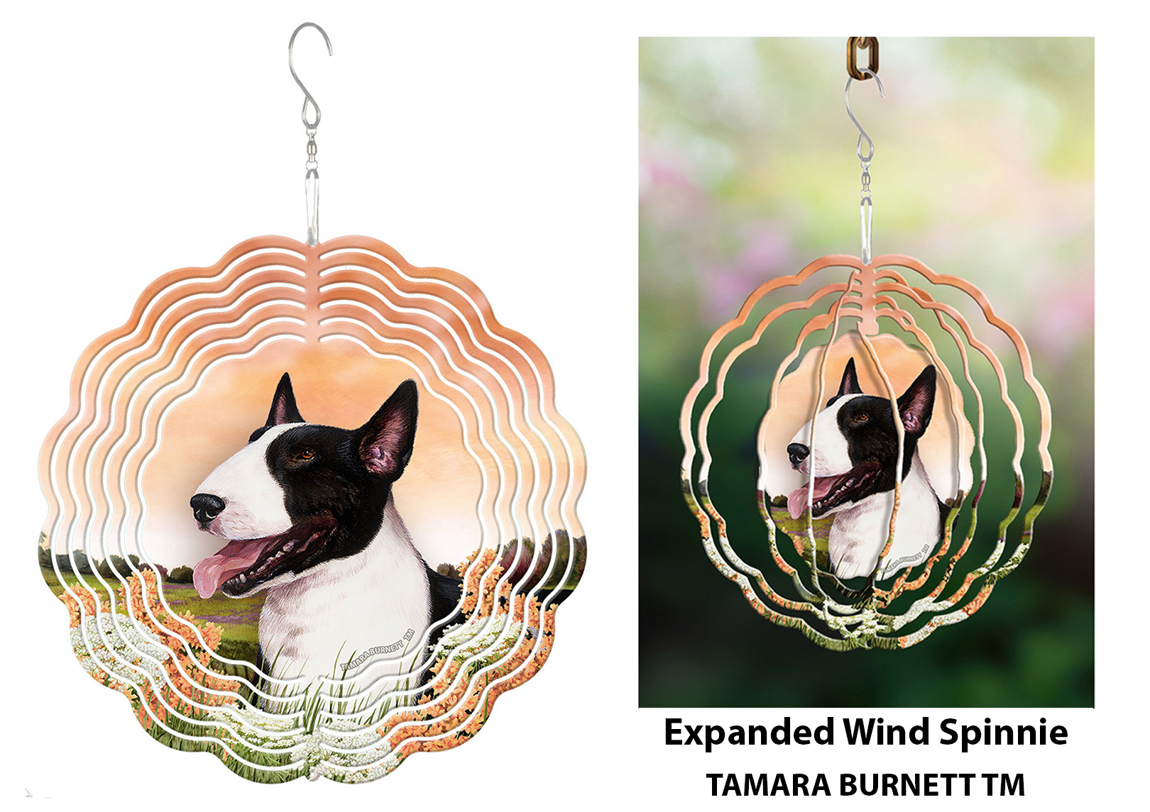 An image of product 30191 - Bull Terrier Black and White - Wind Spinner