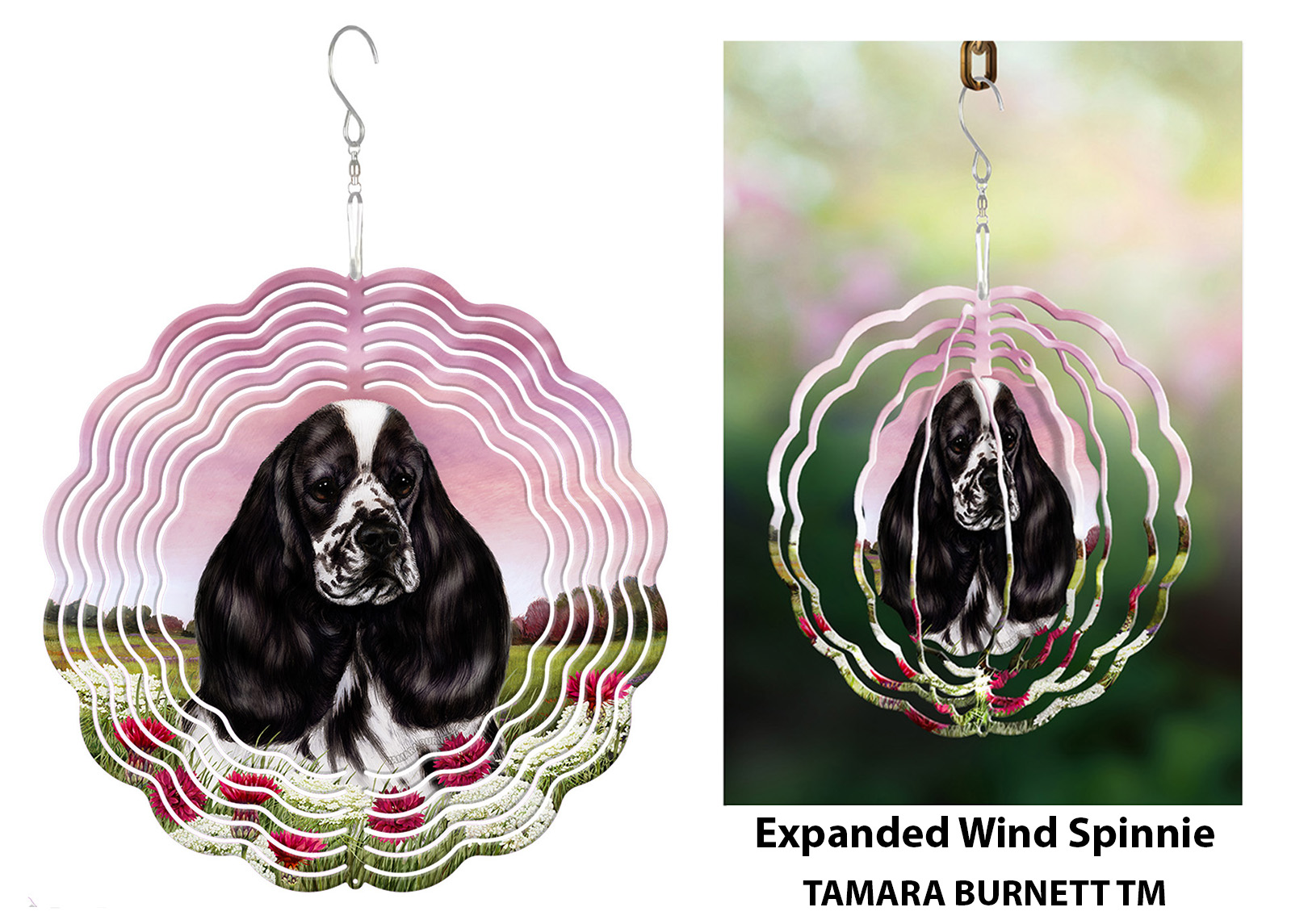Cocker Spaniel Black and White Parti - Wind Spinner image