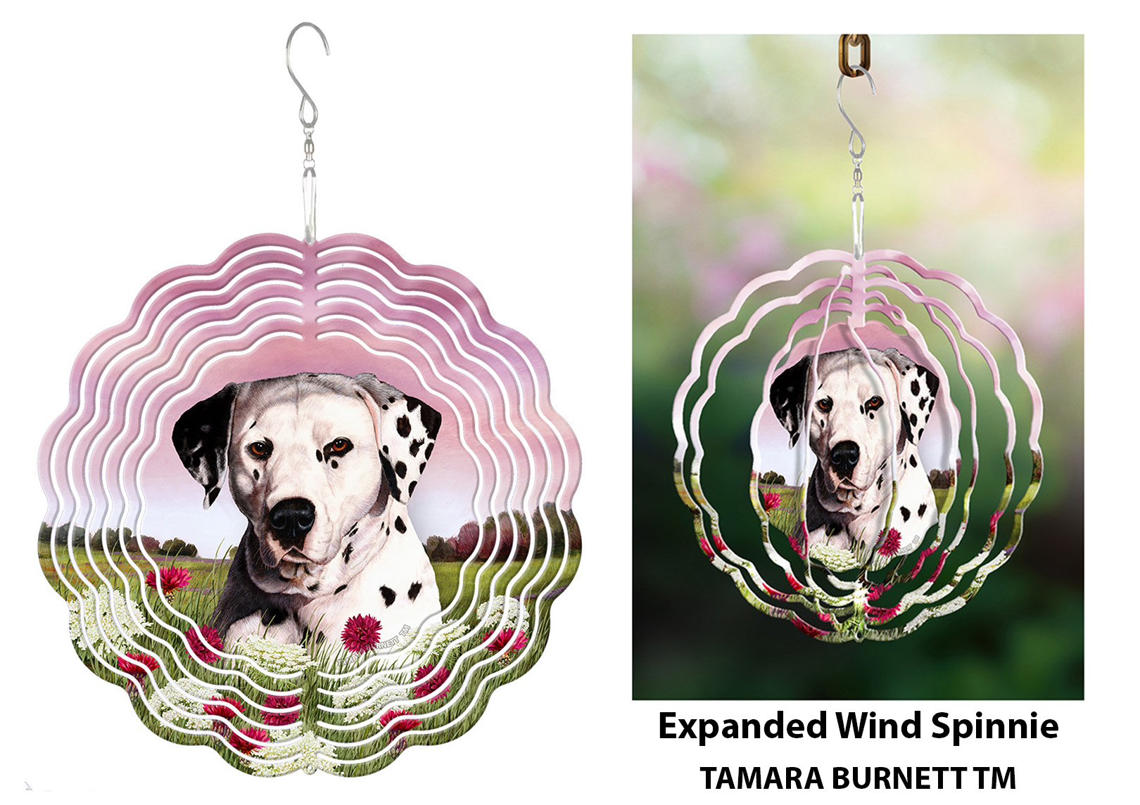 An image of product 30256 - Dalmatian Black and White - Wind Spinner