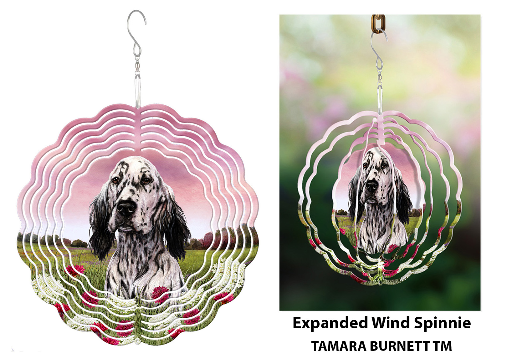 An image of product 30283 - English Setter Black and White - Wind Spinner