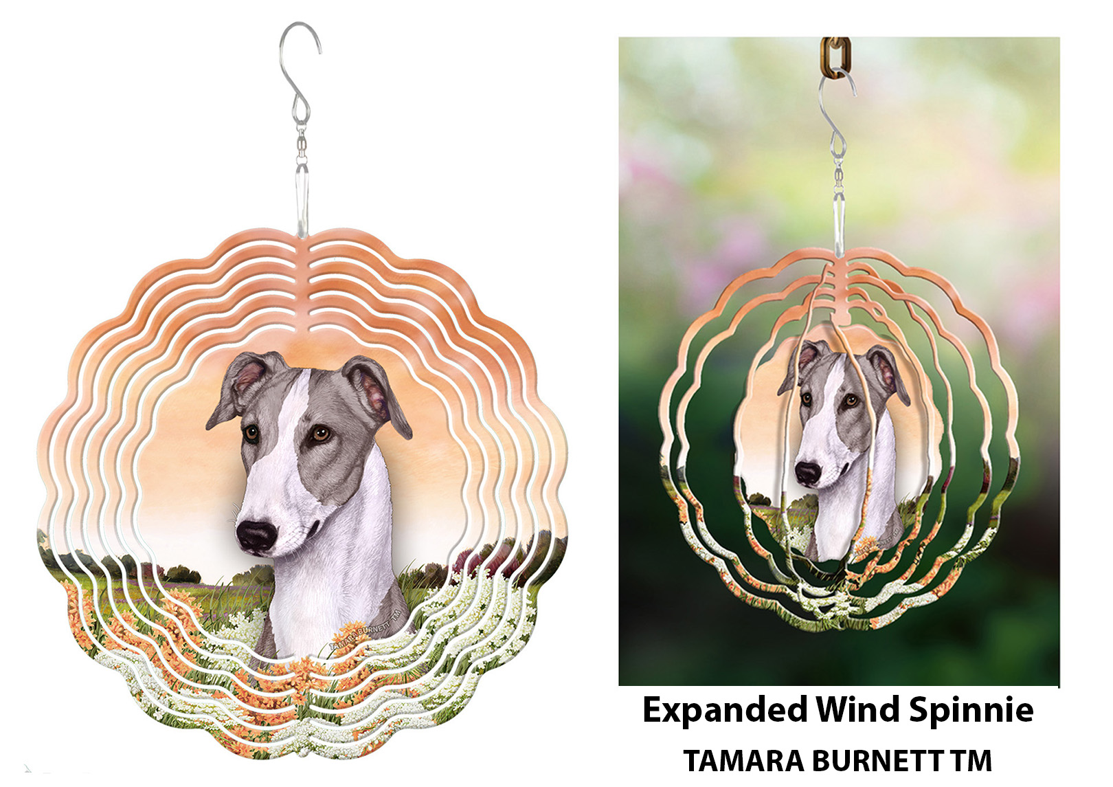 Greyhound Blue and White - Wind Spinner image