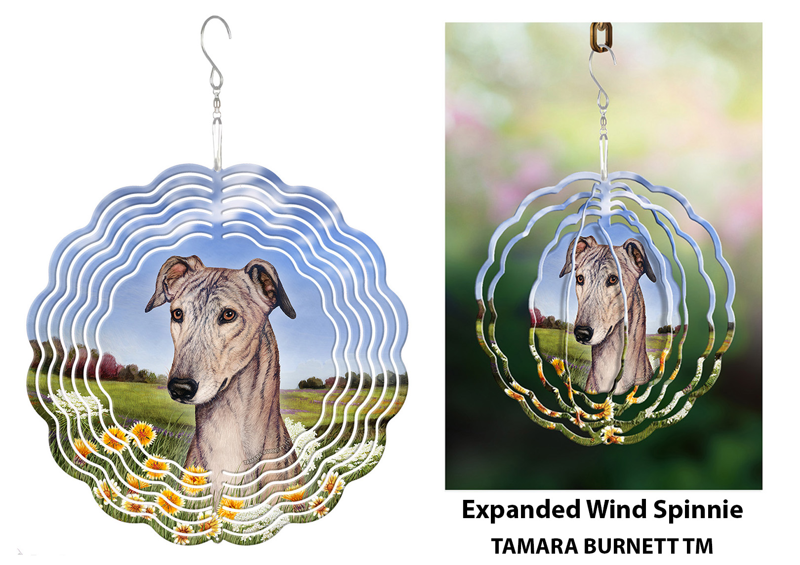 Greyhound Fawn Brindle - Wind Spinner image