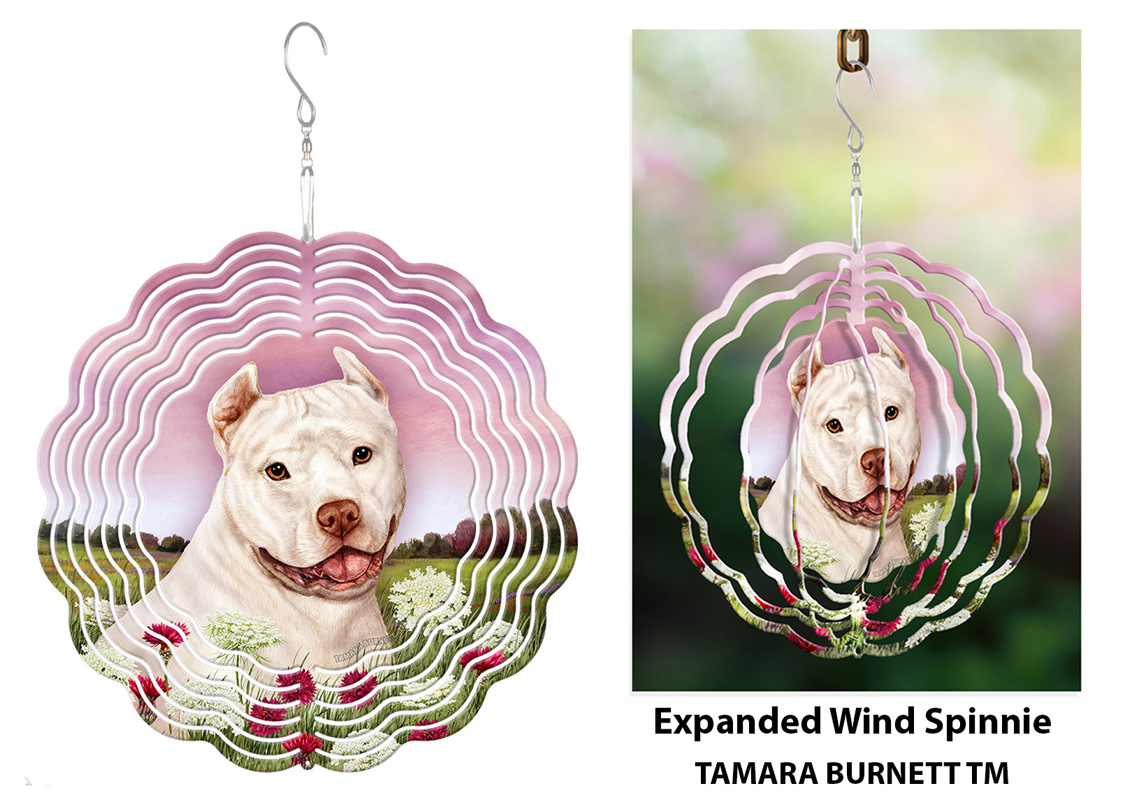Pit Bull White Cropped - Wind Spinner image