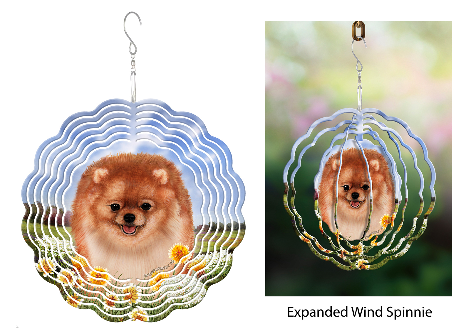 Pomeranian (Orange) - Wind Spinner