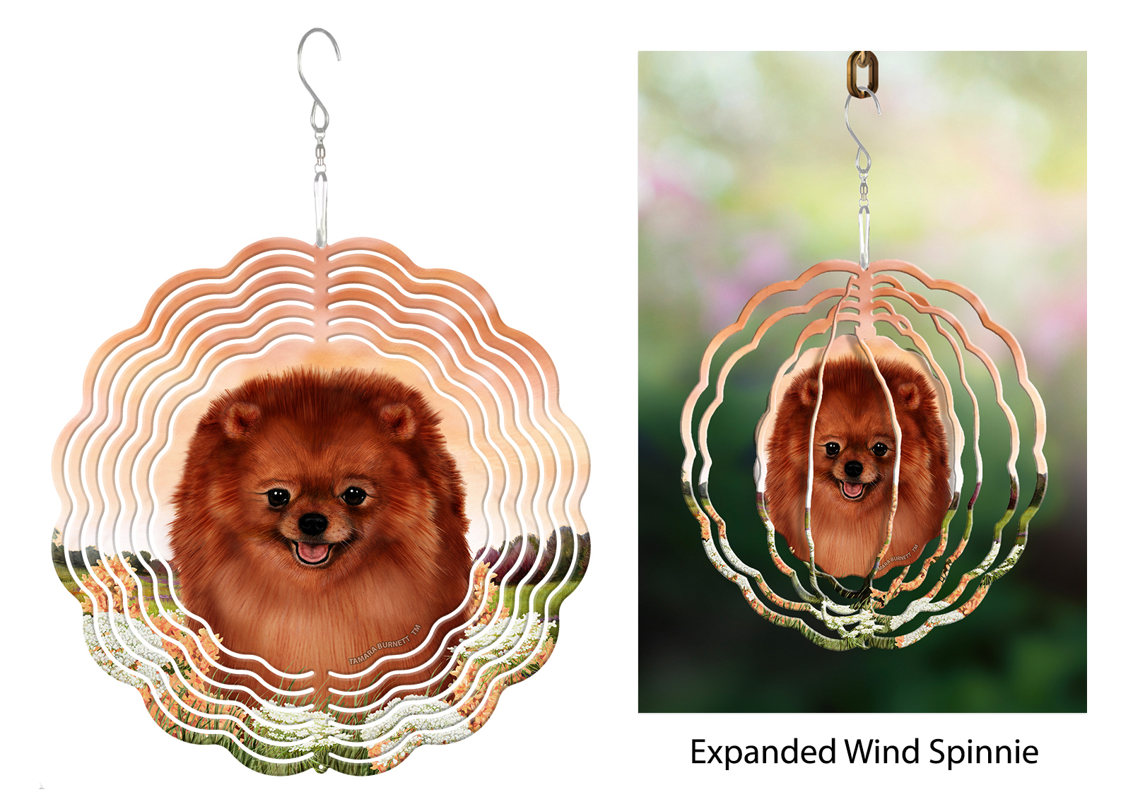 Pomeranian (Red) - Wind Spinner