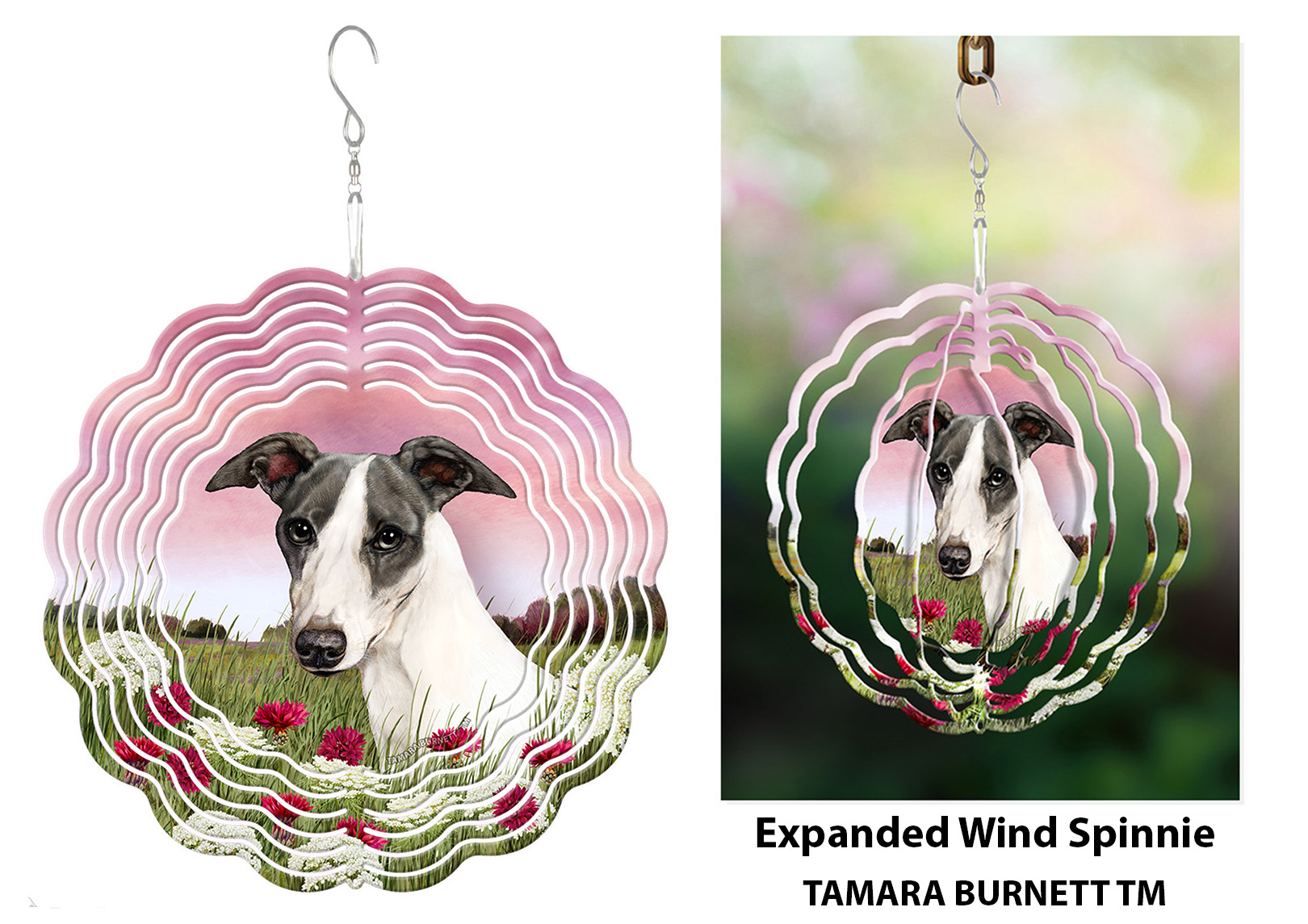 Whippet Blue and White - Wind Spinner image