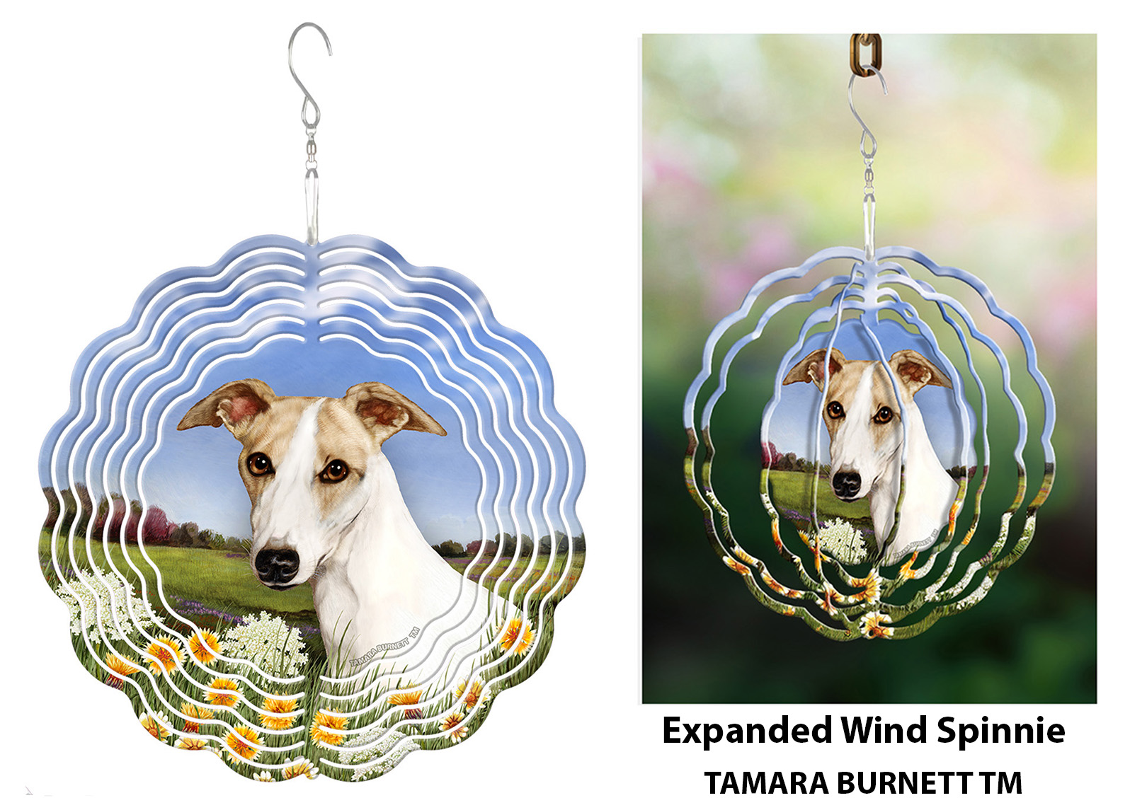 Whippet Fawn and White - Wind Spinner image